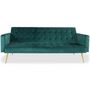 Voir la diapositive 2 : Paris Prix Canapé Convertible Velours  Tybio  191cm Vert
