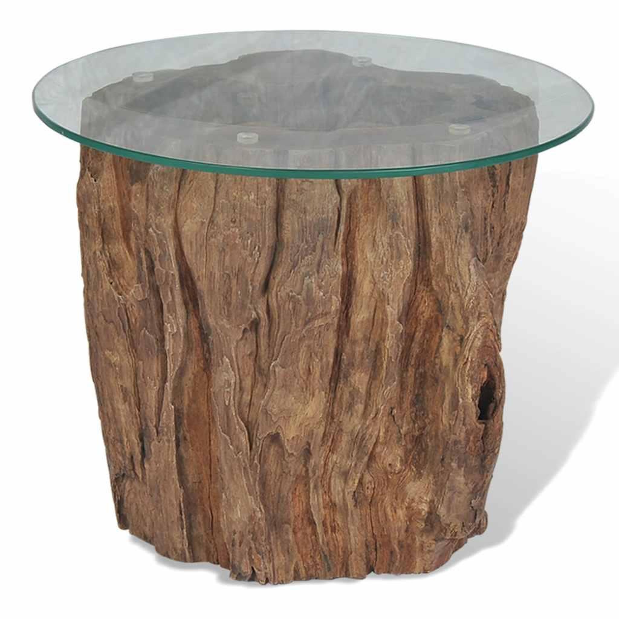 Voir la diapositive 3 : VIDAXL Table basse teck verre 50x40 cm