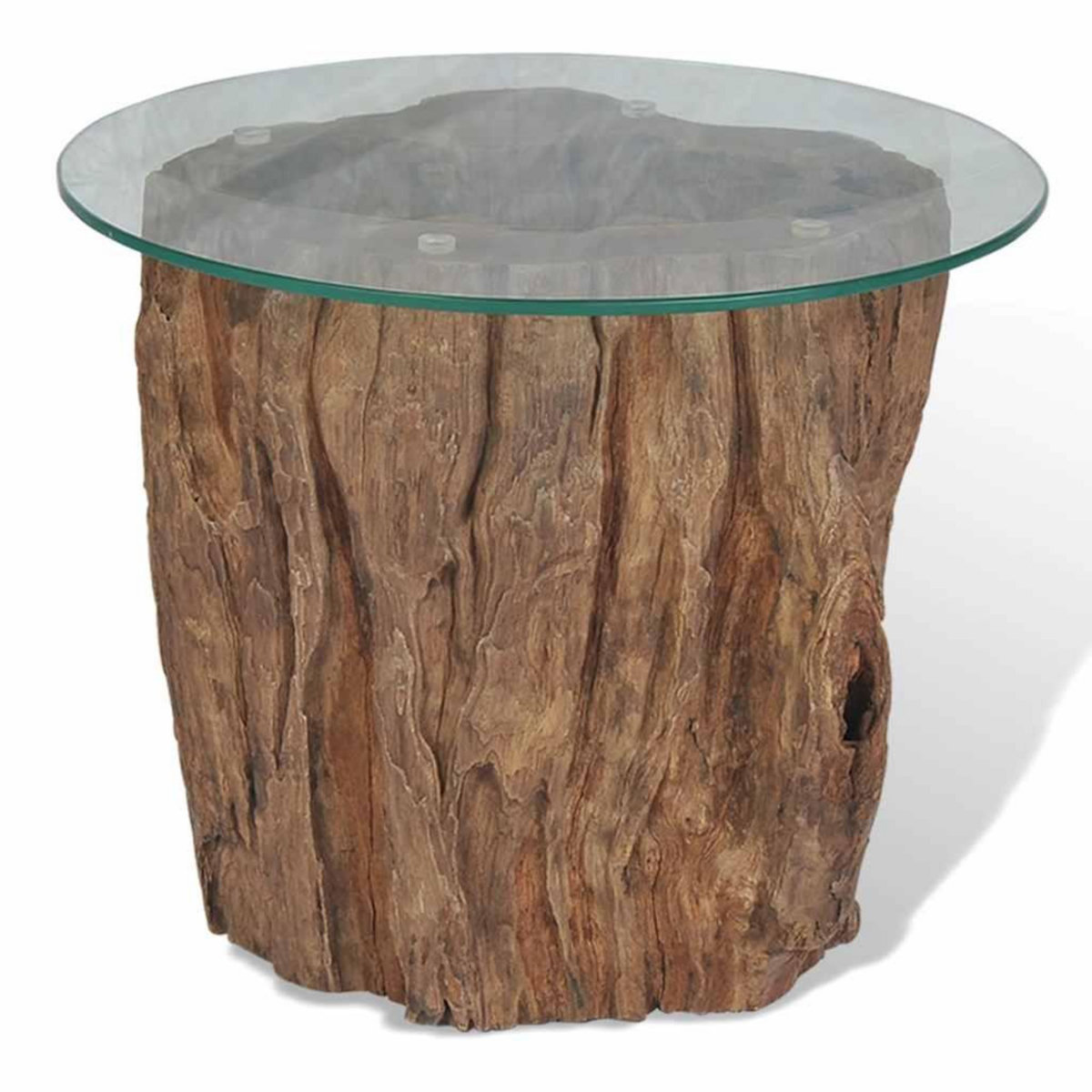 VIDAXL Table basse Teck Verre 50x40 cm
