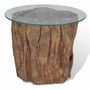 Voir la diapositive 3 : VIDAXL Table basse Teck Verre 50x40 cm