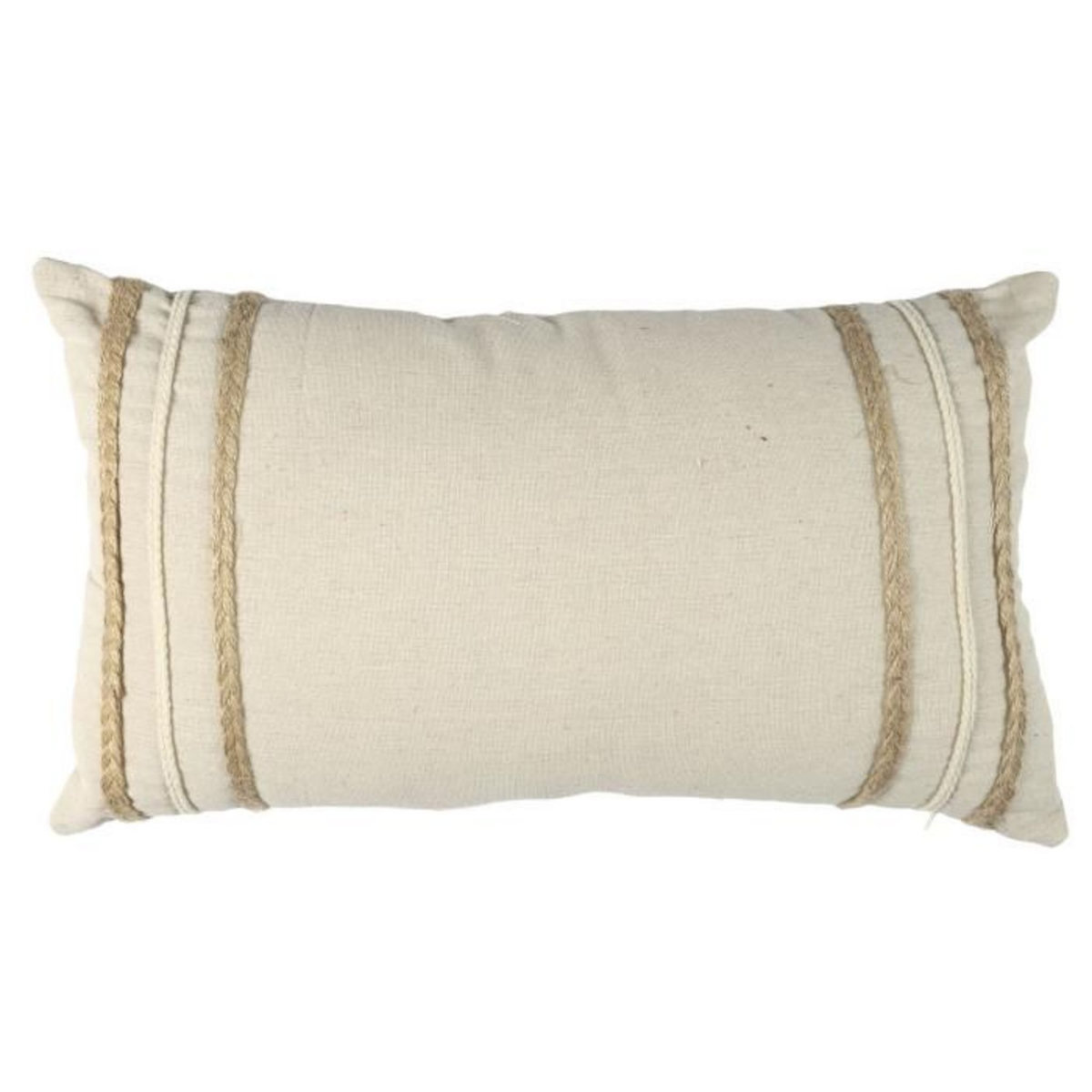 Paris Prix Coussin Déco Tressé  Natural Crush  30x50cm Beige