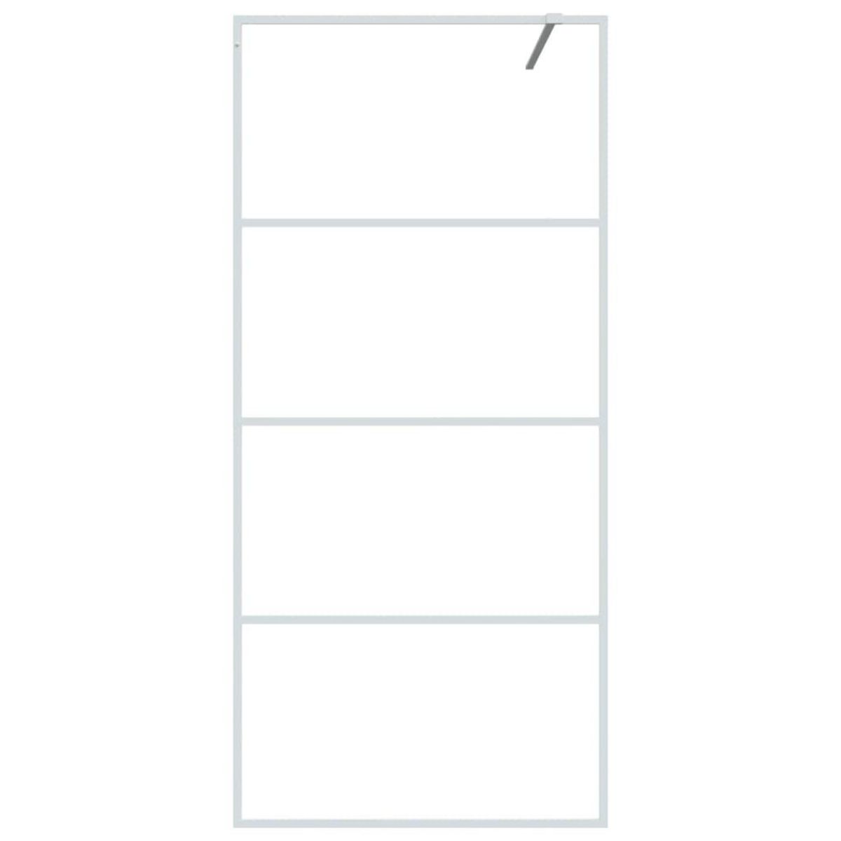 VIDAXL Paroi de douche Blanc 90x195 cm Verre ESG transparent