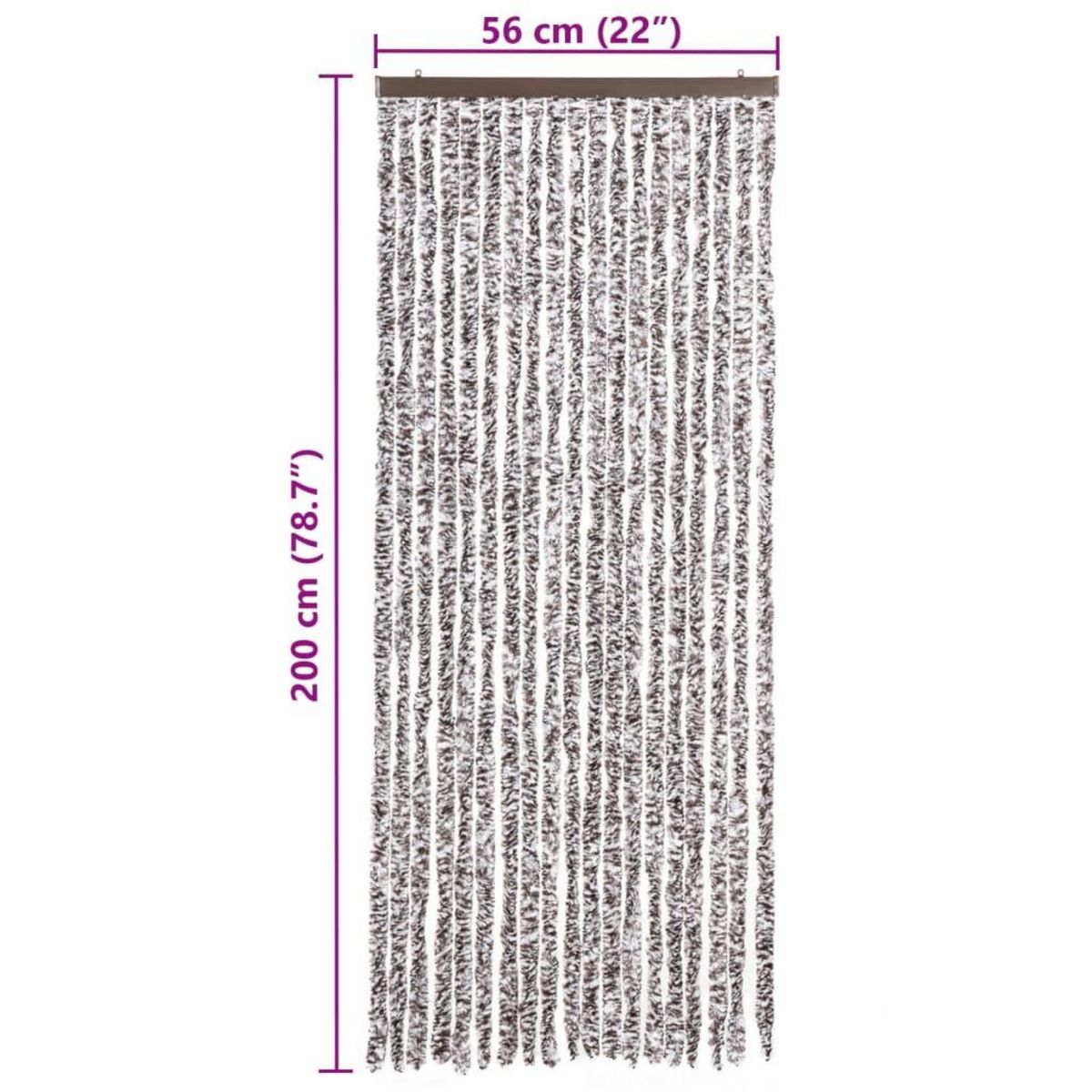 VIDAXL Moustiquaire Marron et beige 56x200 cm Chenille