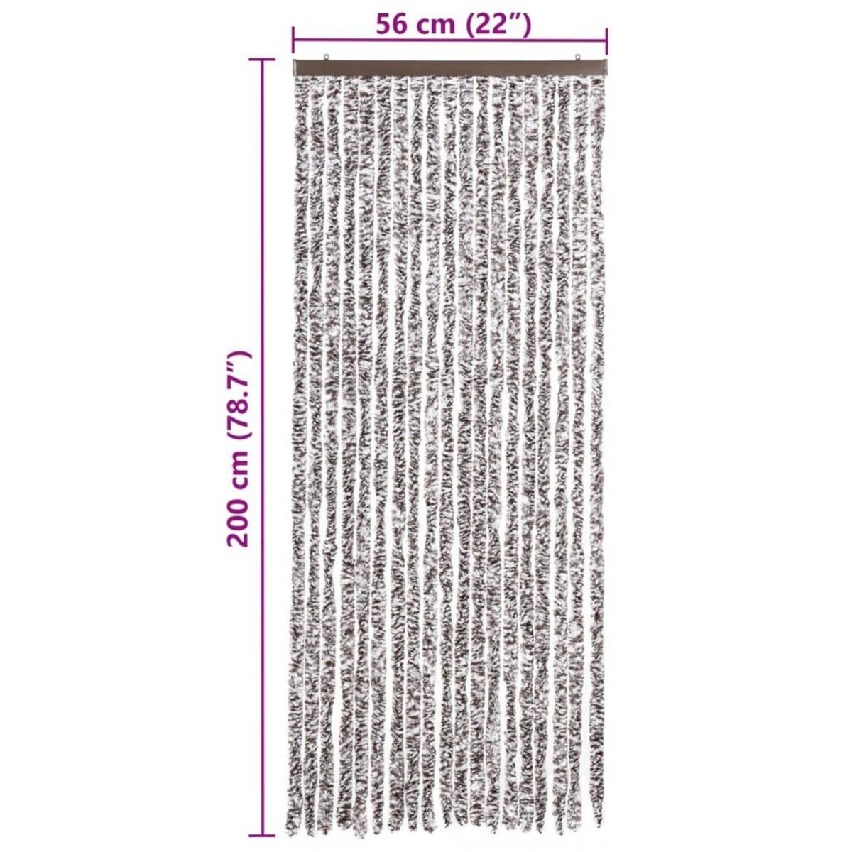 VIDAXL Moustiquaire Marron et beige 56x200 cm Chenille