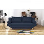 Voir la diapositive 2 : MARKET24 TEIJO Banquette convertible 3 places avec coffre de rangement - Tissu Bleu - L187 x P91 x H82 cm