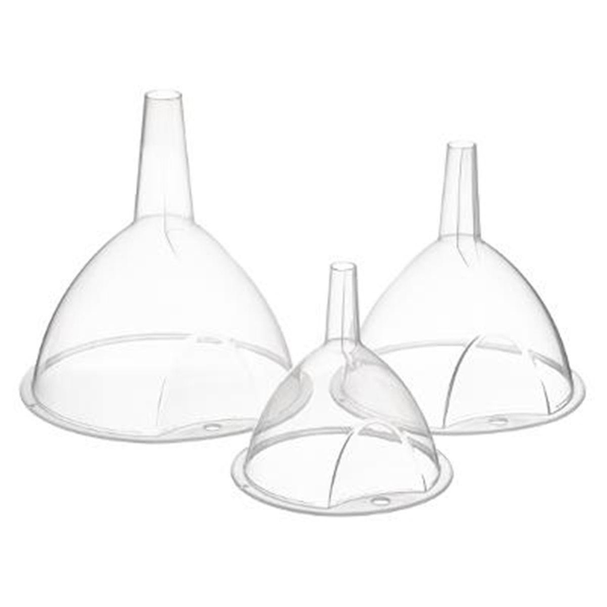 FIVE Lot de 3 entonnoirs  tretcher  15cm transparent