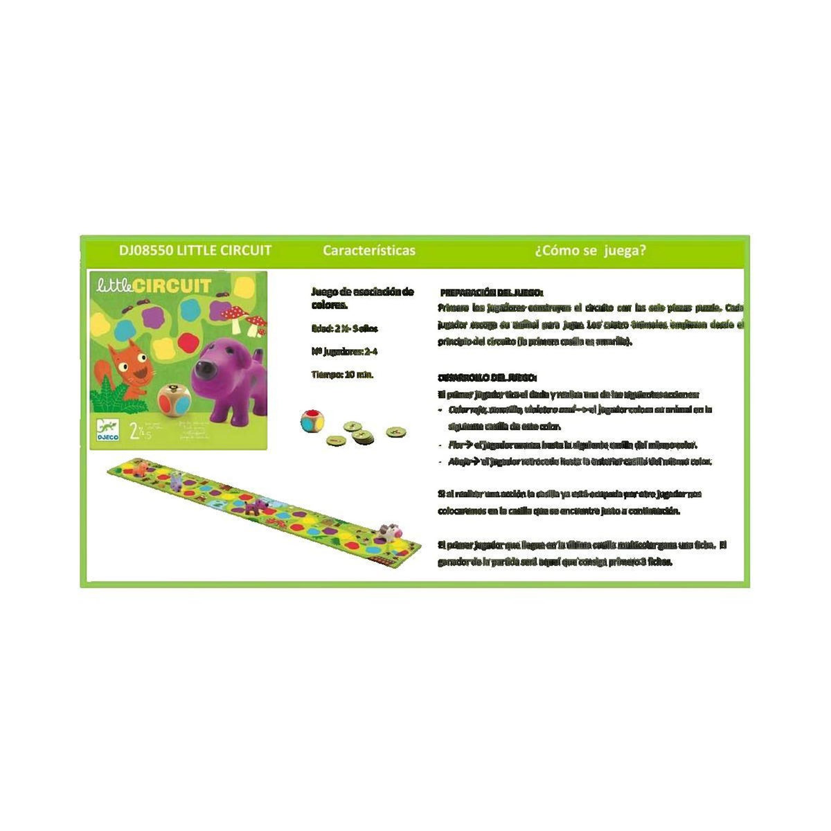 Djeco Jeu de société Djeco Little Circuit multicolore