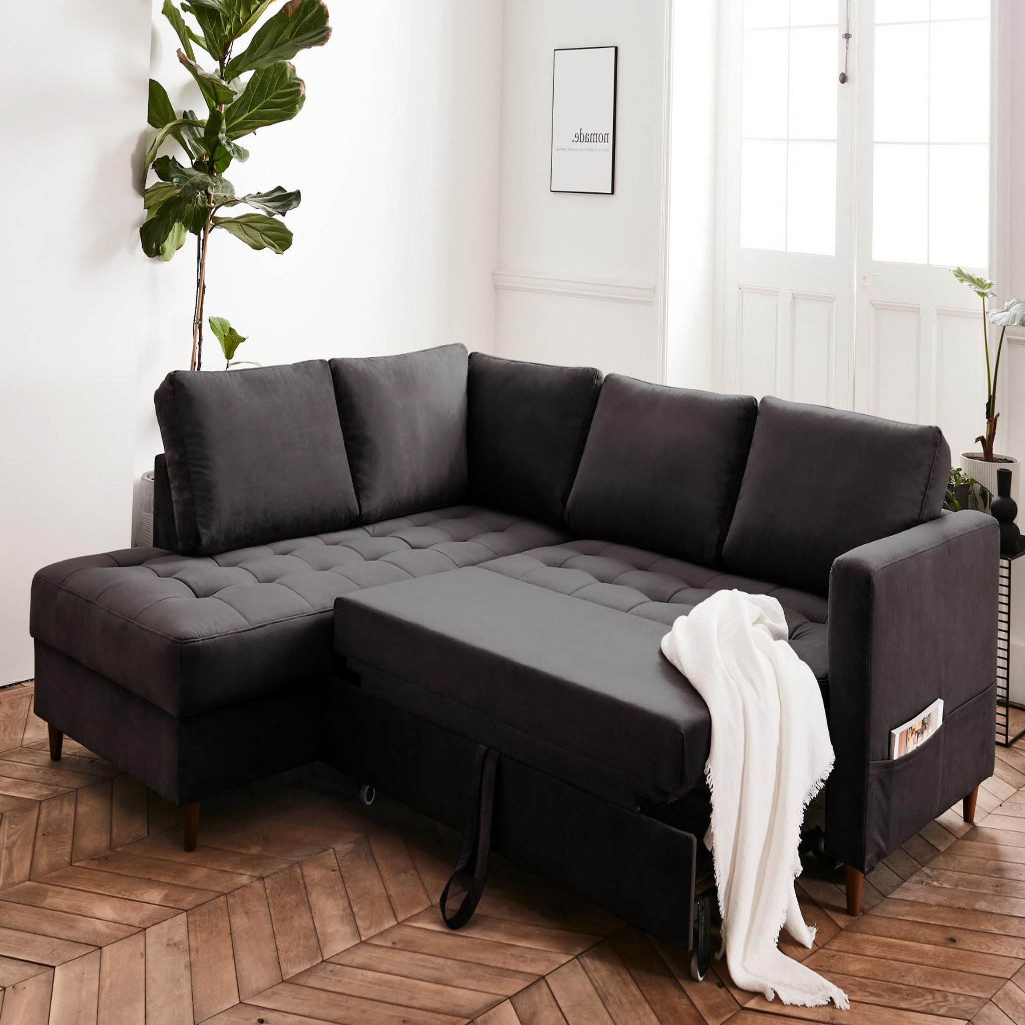 Voir la diapositive 3 : LISA DESIGN Anna - canapé d'angle gauche - 5 places - convertible - en velours