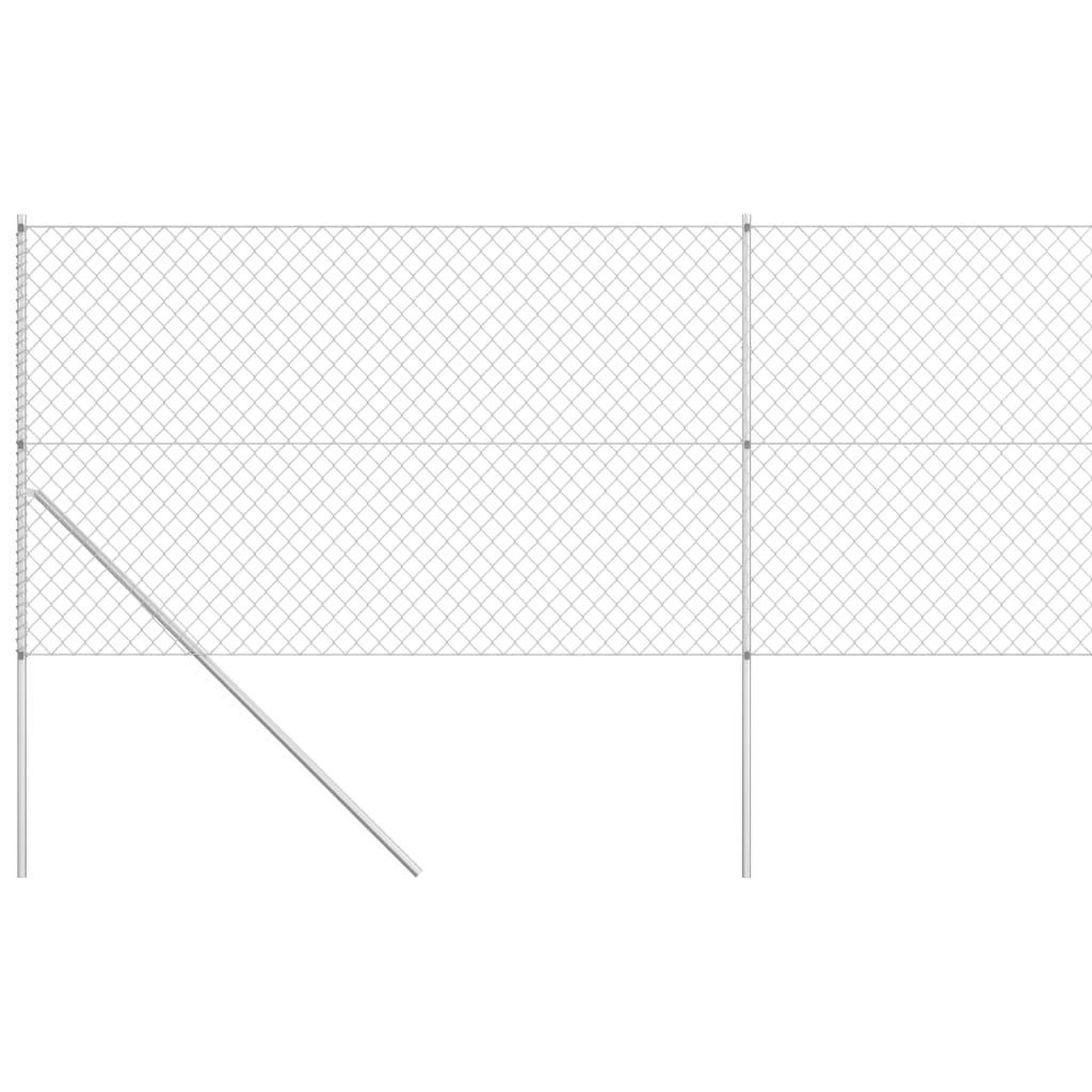 Voir la diapositive 3 : VIDAXL Cloture a mailles avec poteaux Acier galvanise 15x1,5 m Argente