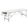 HOMCOM Table de massage pliable 3 zones hauteur réglable dim. 215L x 60l x 61-84H cm alu. synthétique PVC blanc