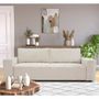 Voir la diapositive 2 : MARKET24 Canapé droit convertible 3 places JOSH - velours côtelé beige - Coffre de rangement - L239xP86xH85cm