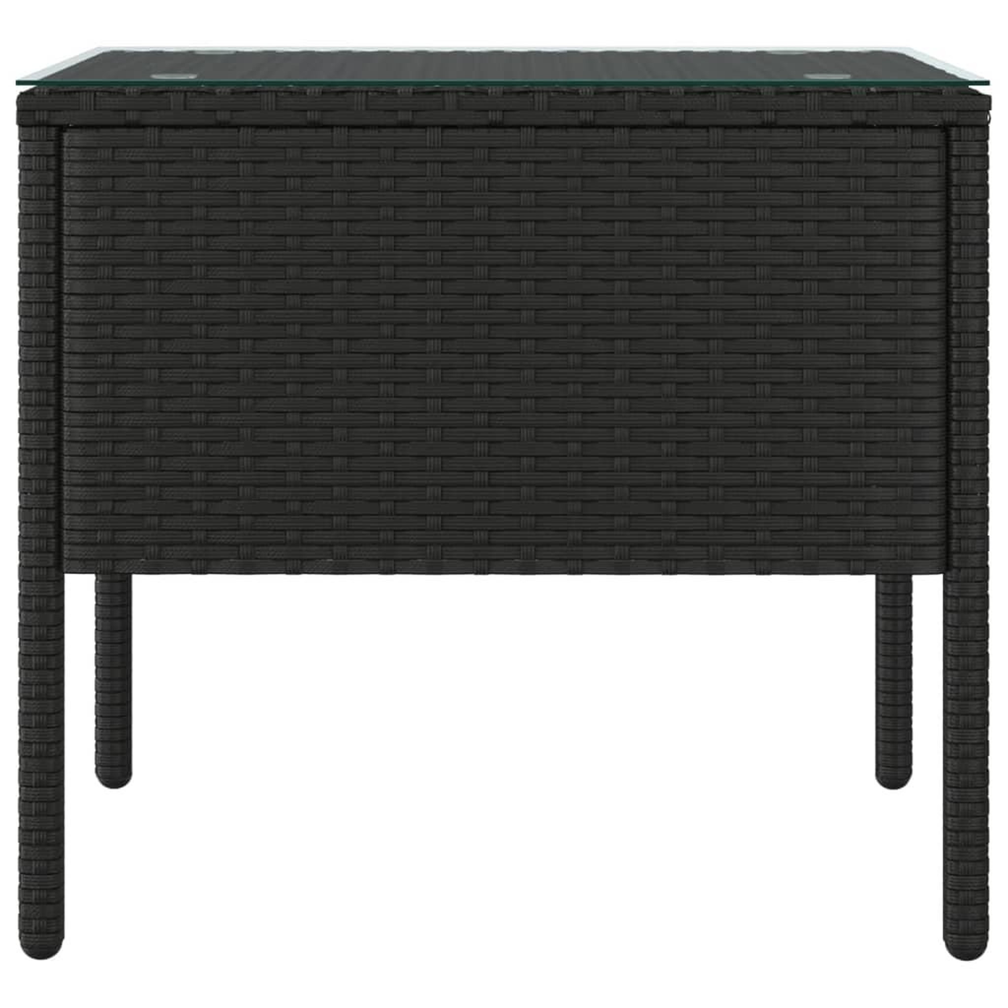 Voir la diapositive 3 : VIDAXL Table d'appoint noir 53x37x48 cm poly rotin et verre trempe