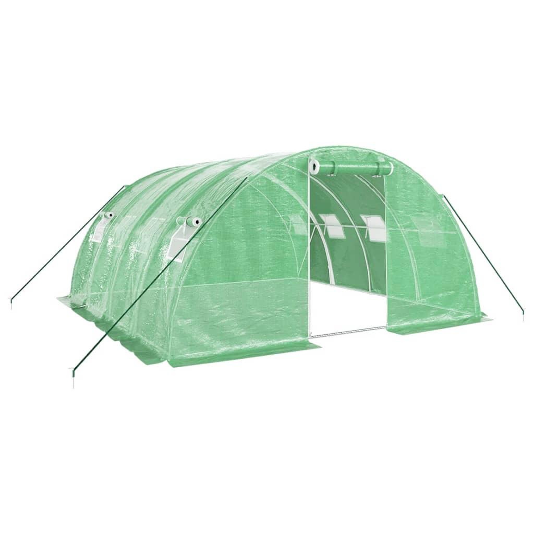Voir la diapositive 2 : VIDAXL Serre avec cadre en acier vert 16 m^2 4x4x2 m