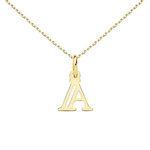 L'ATELIER D'AZUR Collier - Pendentif Lettre  A  Or 750/1000 - Chaine Dorée