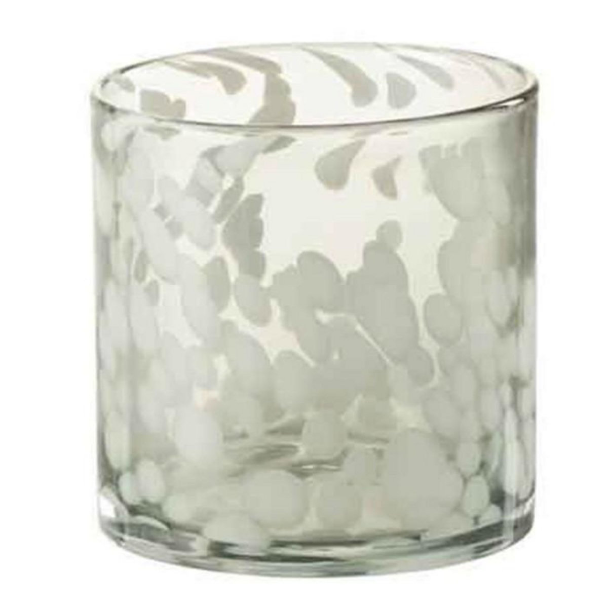 Paris Prix Photophore en Verre  Tâche  12cm Gris & Blanc