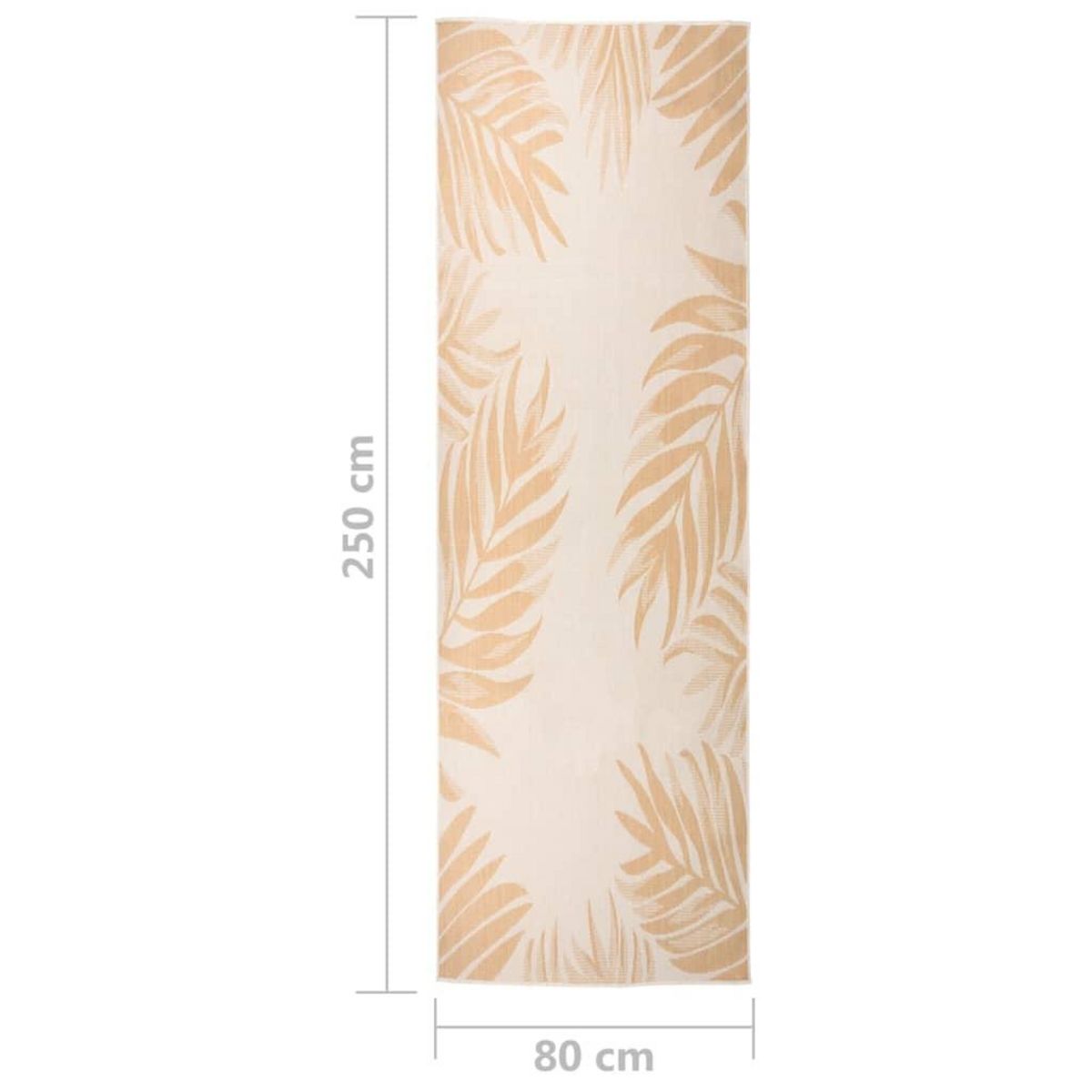 VIDAXL Tapis a tissage plat d'exterieur 80x250 cm Motif de feuille