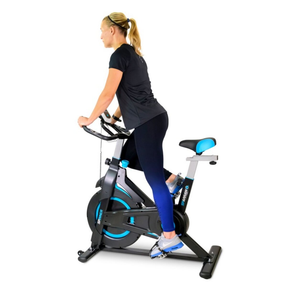 SPARRAW Vélo Spinning SPINNER - Exercice bike avec roue d'inertie 6Kg - Cardio et Fitness training