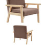 Voir la diapositive 5 : SWEEEK Fauteuil enfant en bois et tissu bouclette taupe. ISAK L 47 x P 43.5 x H 50cm