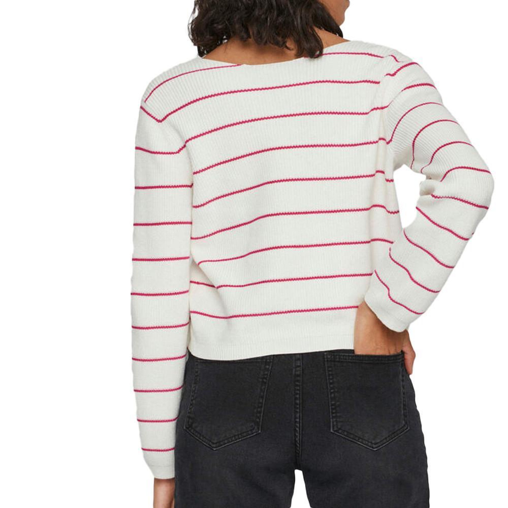 Voir la diapositive 2 : Vila Pull /Rouge à Rayures Femme Vila Chao