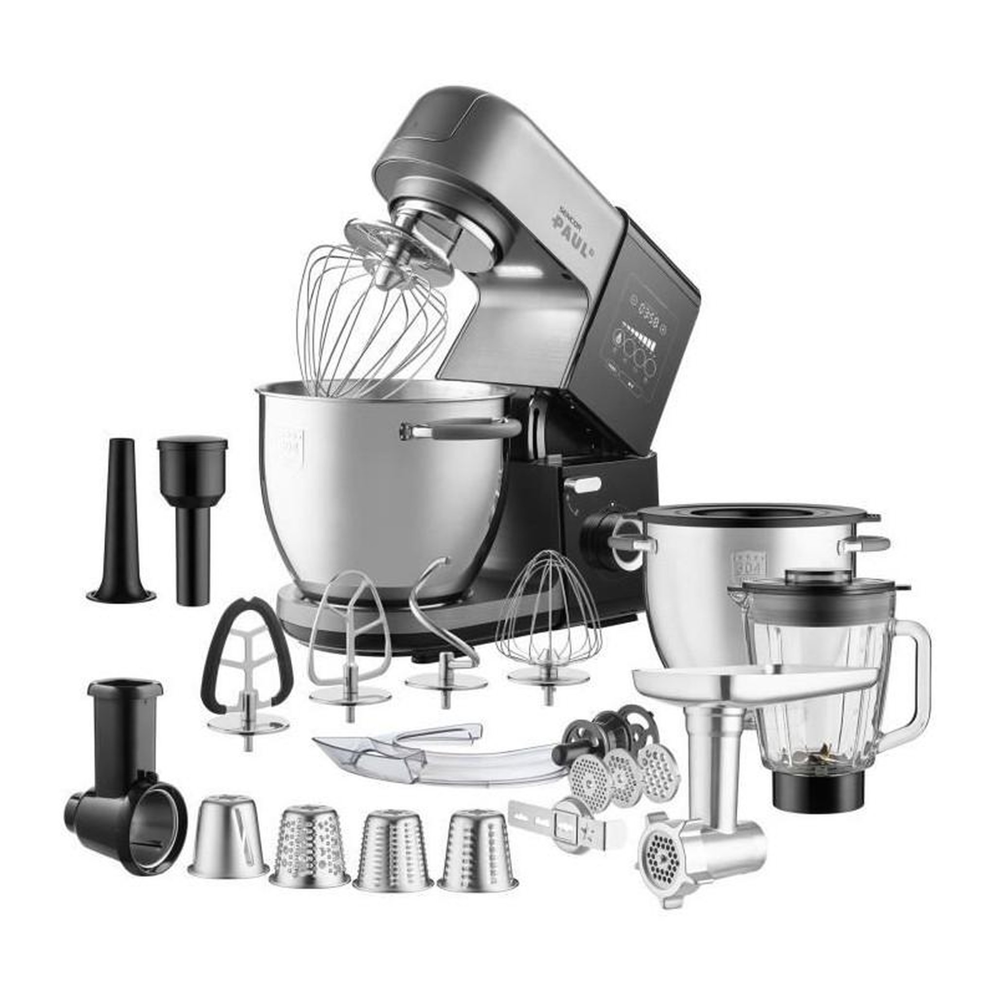 SENCO Robot pâtissier multifonction - SENCOR - STM 8970 PAUL 3 - 1800 W - Noir / Acier
