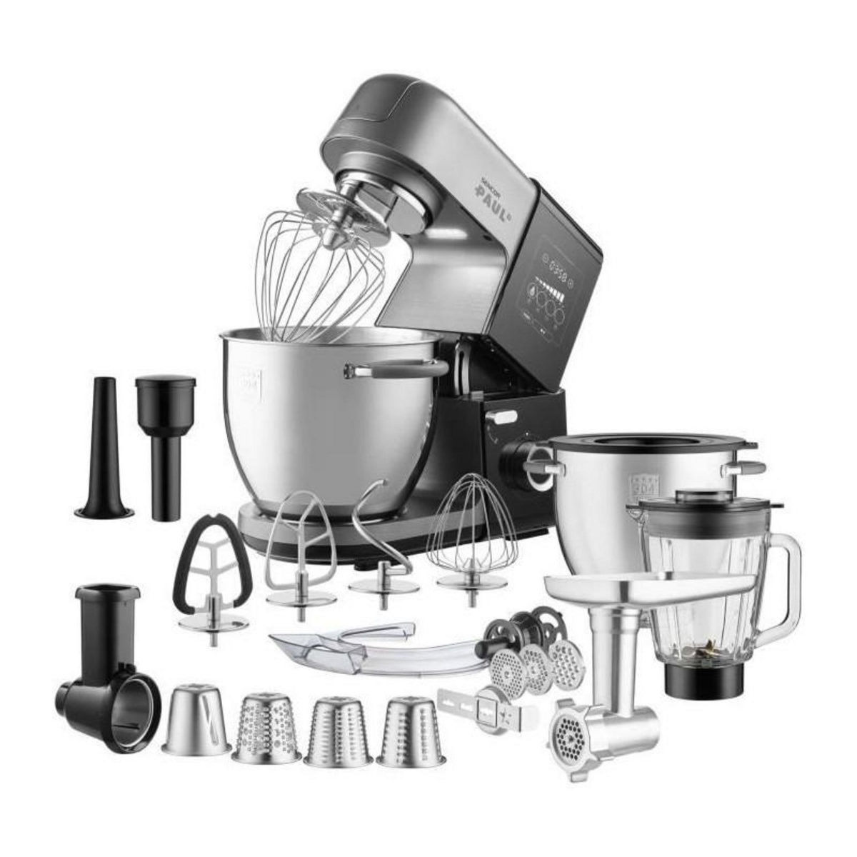 SENCO Robot pâtissier multifonction - SENCOR - STM 8970 PAUL 3 - 1800 W - Noir / Acier