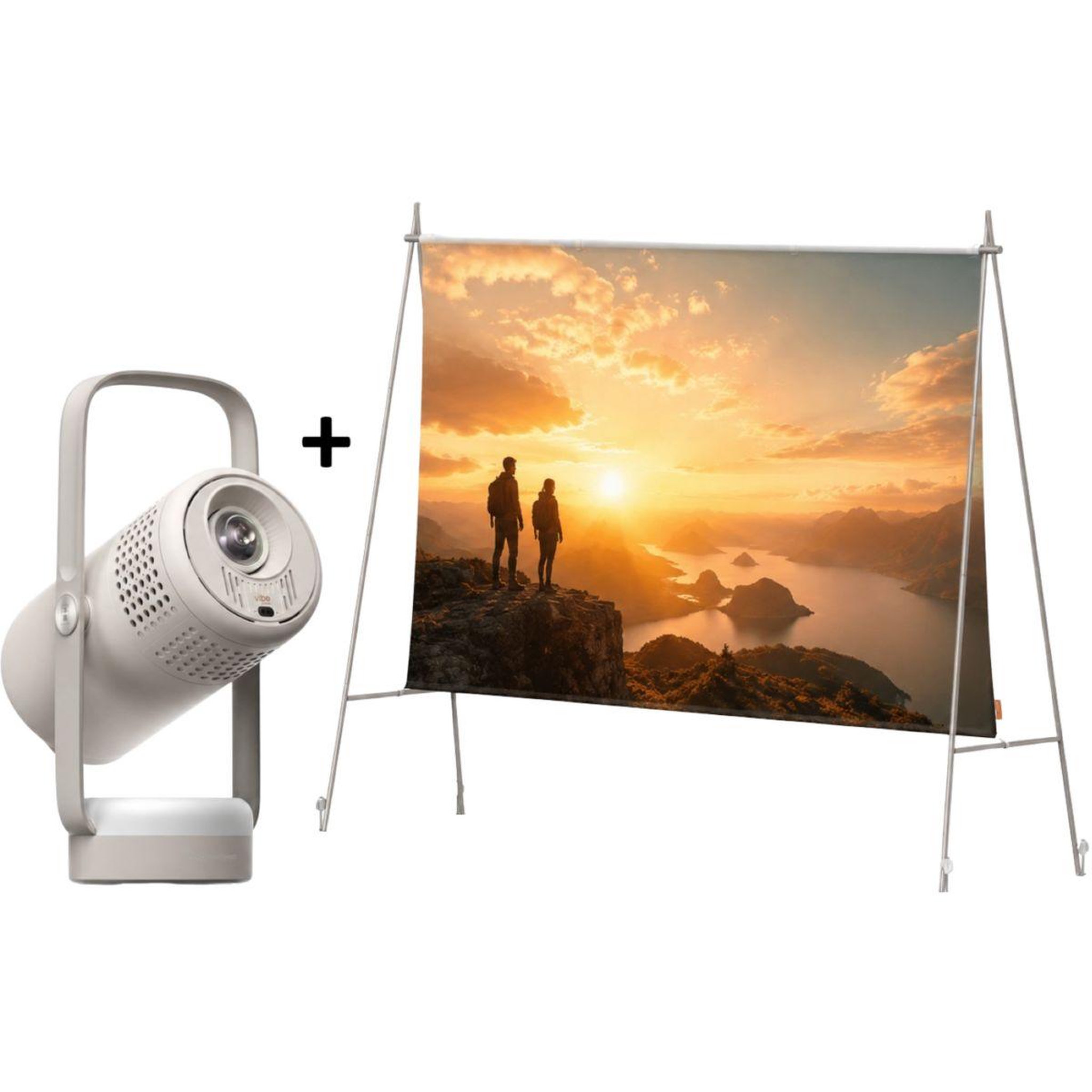 XGIMI Vidéoprojecteur portable vibe one + écran de projection nomade