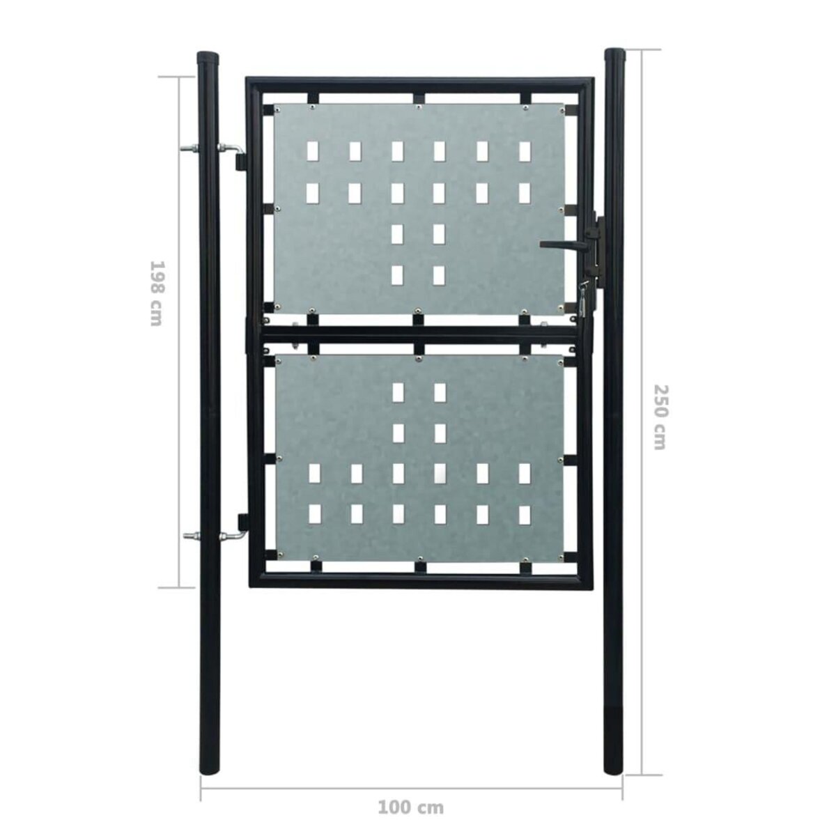 VIDAXL Portail simple de cloture Noir 100x250 cm