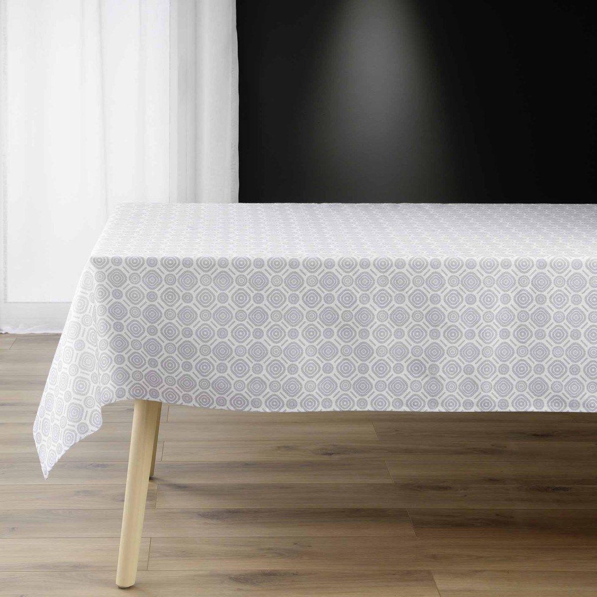 Douceur d'Intérieur Nappe infroissable imprimée  callis  140x240cm gris