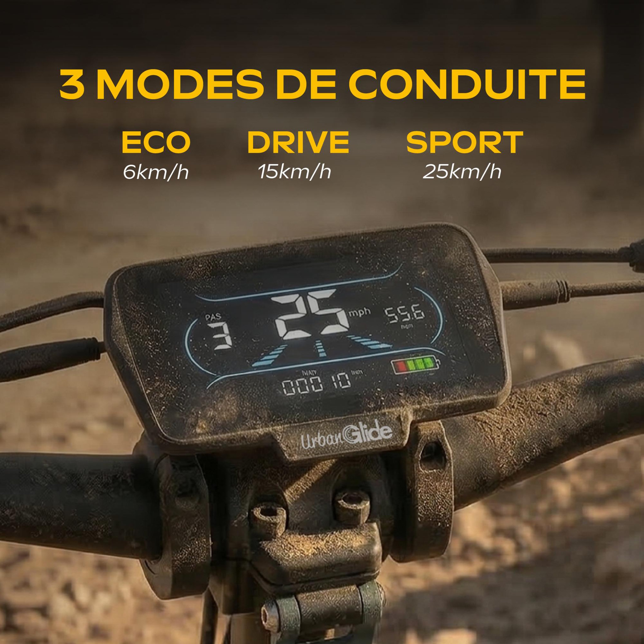 Voir la diapositive 5 : URBANGLIDE Trottinette Électrique Adulte UrbanGlide GT PRO Autonomie 80 km - Pneus 11  Tubeless Tout-Terrain - Batterie 48V - Double Frein à Disque - IPX5