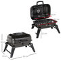 Voir la diapositive 3 : OUTSUNNY Barbecue au charbon de bois BBQ grill portable et pliable avec couvercle dim. 59 x 43 x 39 cm noir