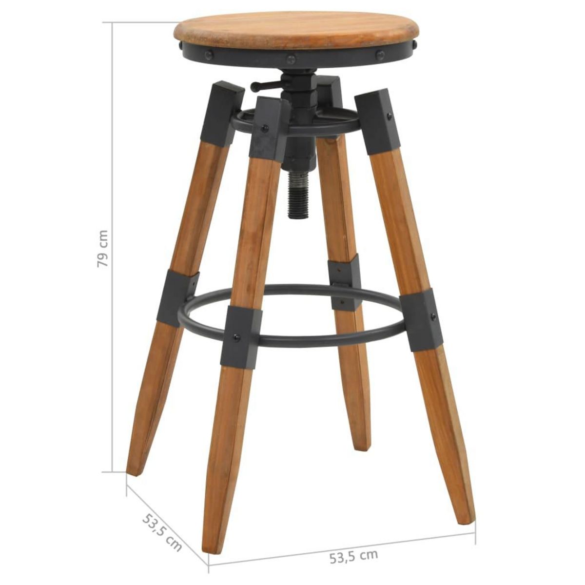 VIDAXL Tabourets de bar lot de 2 bois de sapin solide