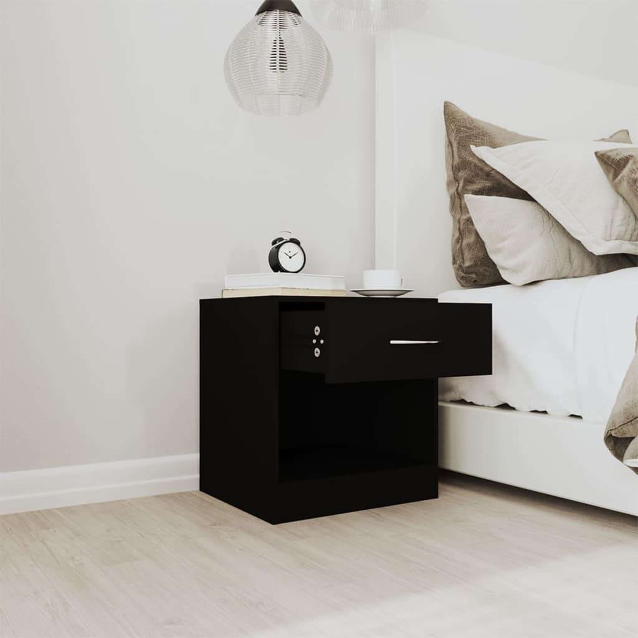 Voir la diapositive 4 : VIDAXL Tables de chevet 2 pcs avec tiroir Noir
