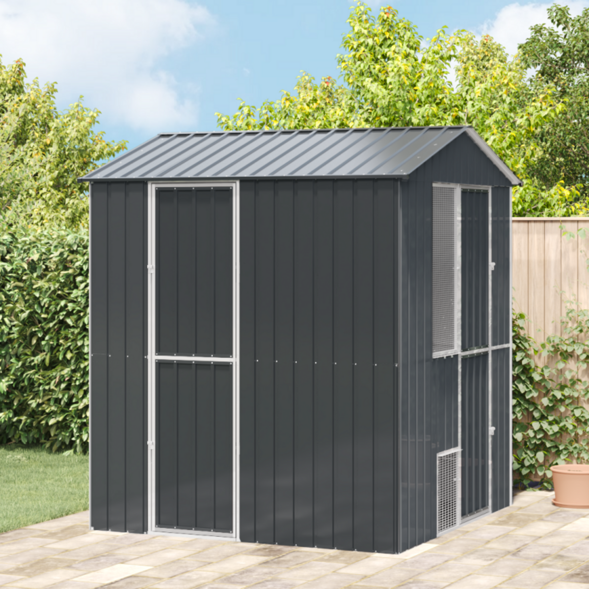 VIDAXL Aviary pour oiseaux Anthracite 210x215x247 cm Acier