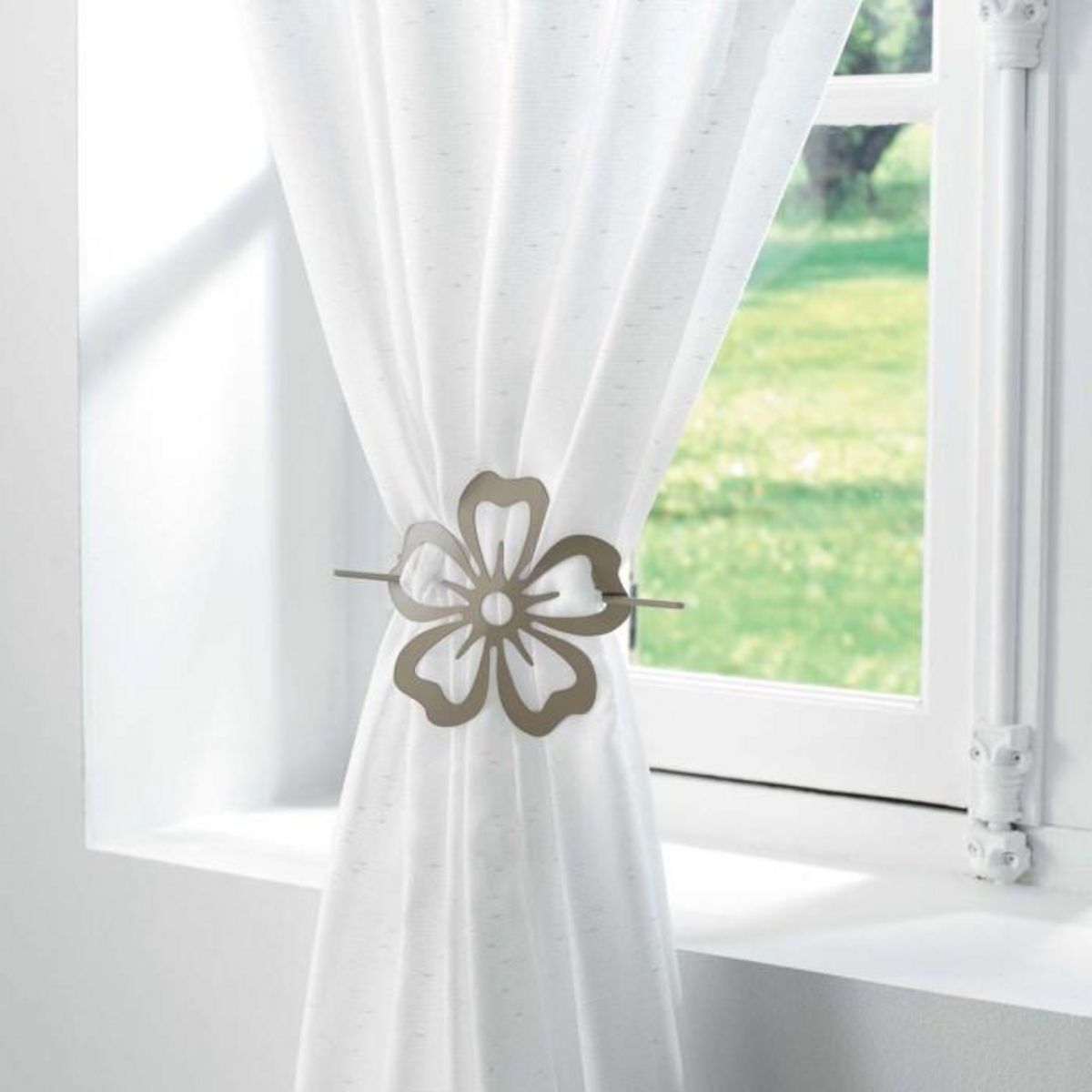 Paris Prix Embrasse de Rideau Broche  Pétaly  15cm Taupe