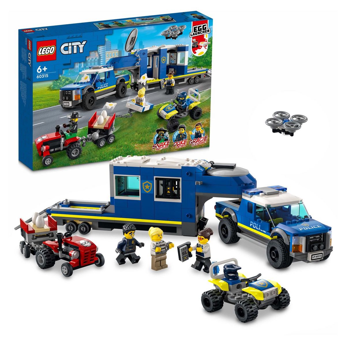 LEGO City 60315 - Le Camion de Commandement Mobile de la Police, Cadeau Garcons, Filles 6 Ans