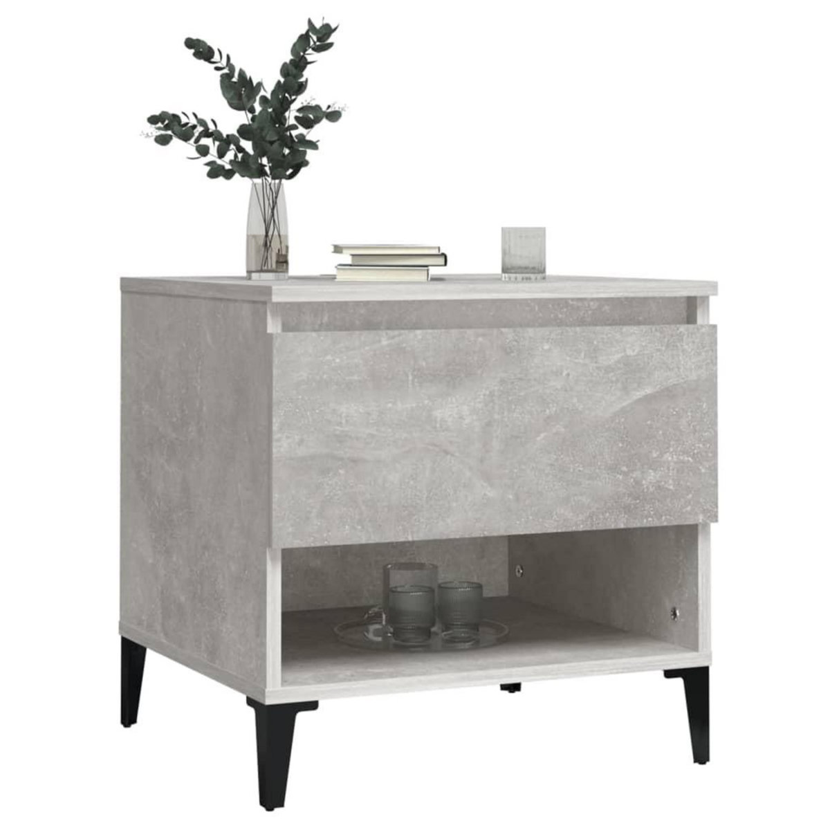 VIDAXL Table d'appoint Gris beton 50x46x50 cm Bois d'ingenierie