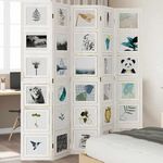 VIDAXL Cloison de separation 5 panneaux blanc bois de paulownia massif