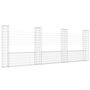 Voir la diapositive 2 : VIDAXL Panier de gabion en forme de U avec 4 poteaux Fer 380x20x150 cm