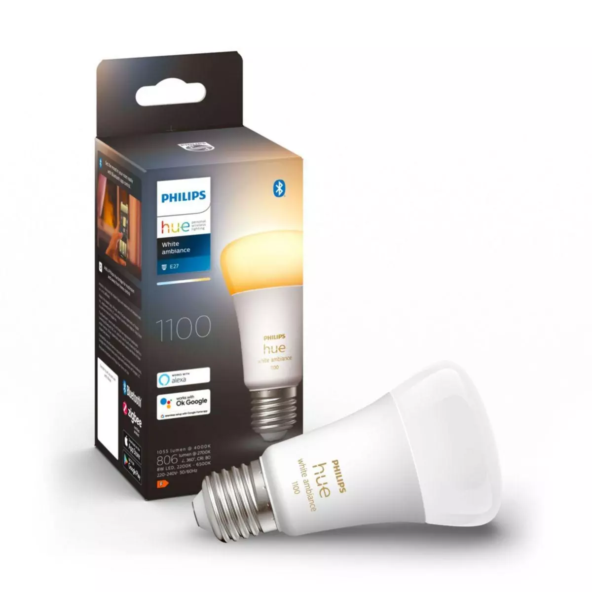 Philips Ampoule LED connectée HUE White Ambiance E27 75W