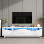 Voir la diapositive 2 : MERAX Meuble tv blanc 175 cm led mdf