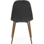 HOMIFAB Lot de 4 chaises en velours côtelé gris, piètement métal effet bois - Anisa
