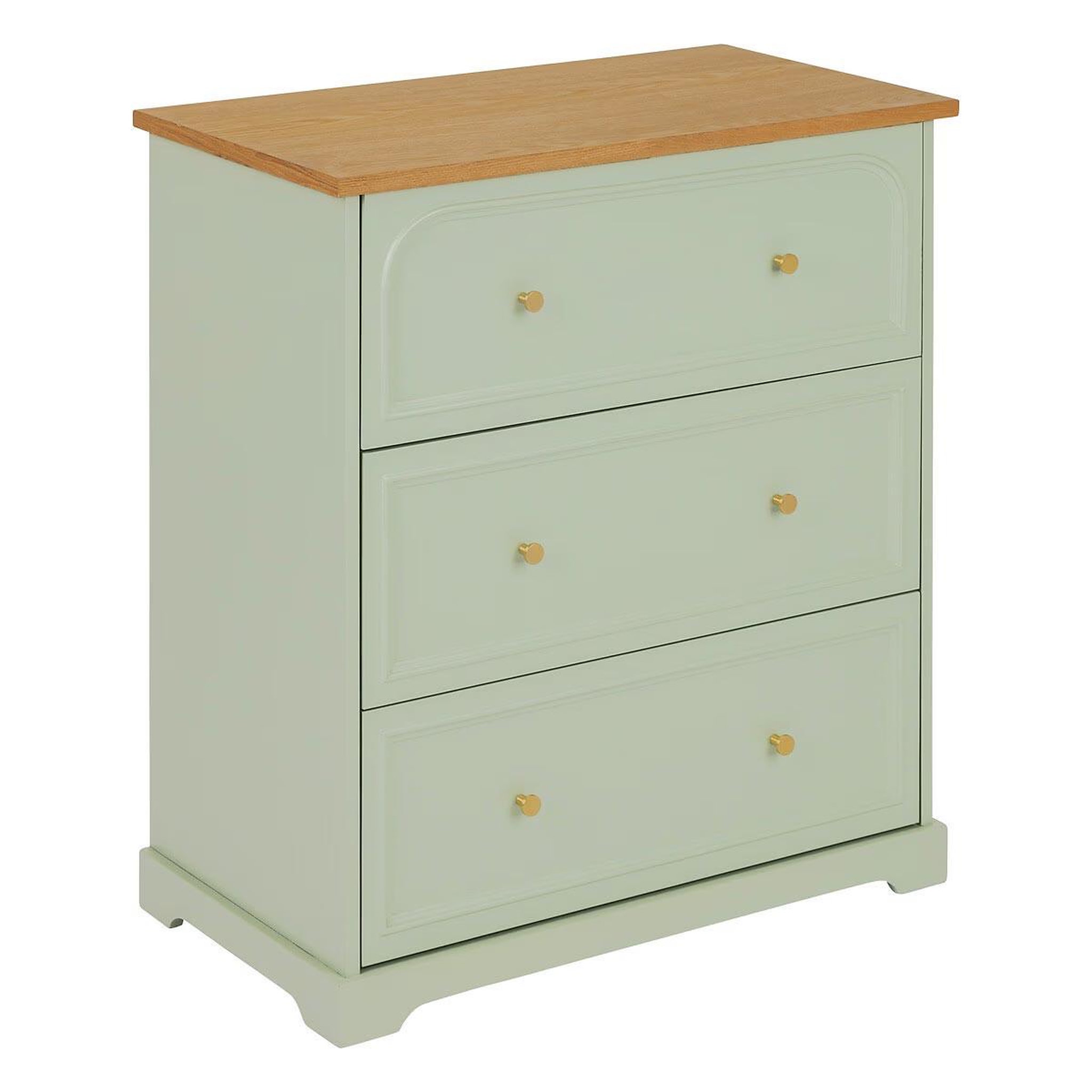 ATMOSPHERA Commode 3 tiroirs  mohéa  81cm vert céladon