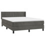 Voir la diapositive 4 : VIDAXL Sommier a lattes de lit et matelas Gris fonce 200x200cm Velours