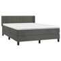 Voir la diapositive 4 : VIDAXL Sommier a lattes de lit et matelas Gris fonce 200x200cm Velours