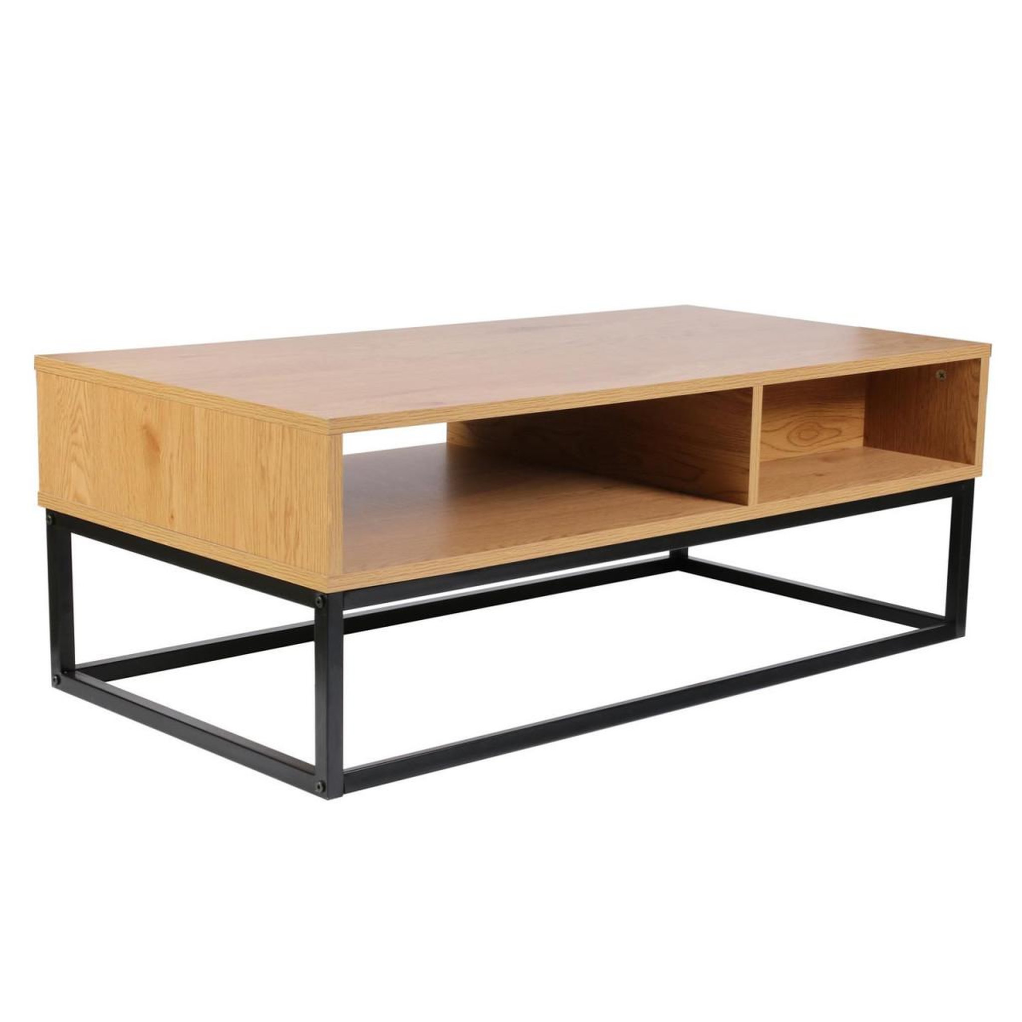 Voir la diapositive 4 : The Home Deco Factory Table basse bois & métal  abbott  100cm naturel