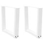 Voir la diapositive 1 : VIDAXL Pieds de table a manger forme V 2pcs blanc 50x(42-43,3)cm acier