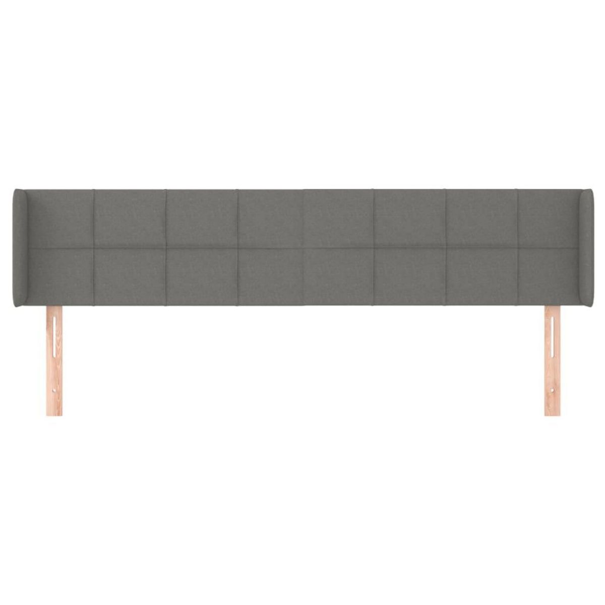 VIDAXL Tete de lit avec oreilles Gris fonce 203x16x78/88 cm Tissu