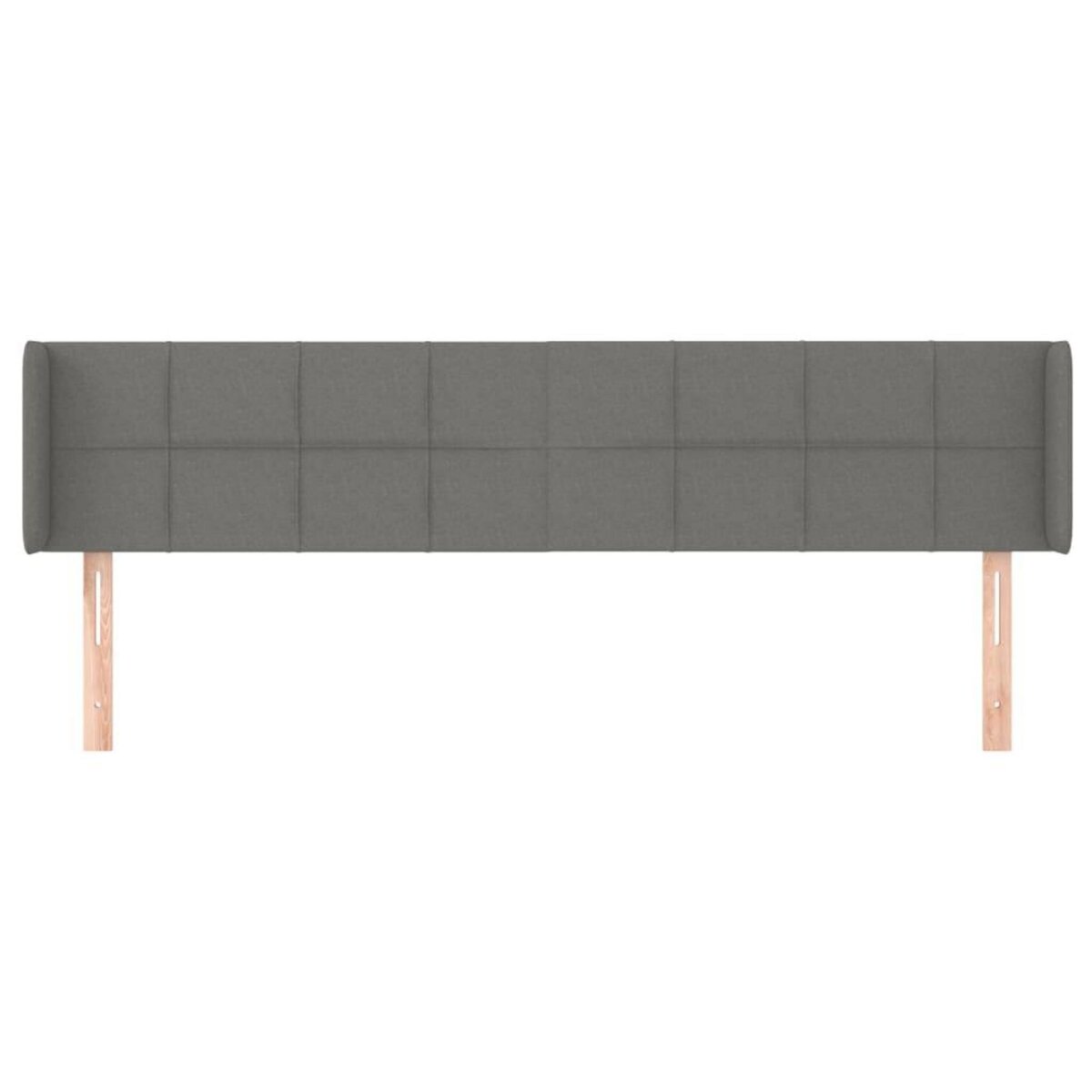 VIDAXL Tete de lit avec oreilles Gris fonce 203x16x78/88 cm Tissu
