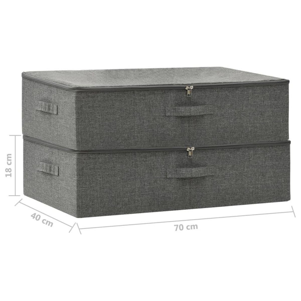 VIDAXL Boîtes de rangement 2 pcs Tissu 70x40x18 cm Anthracite