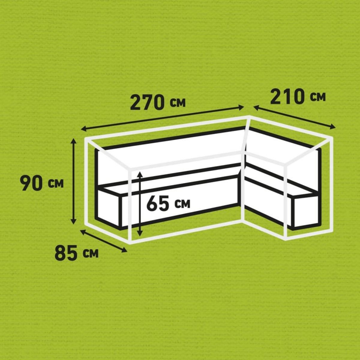 MADISON Madison Housse de meubles d'exterieur 270 x 210 x 90 cm Droit Gris